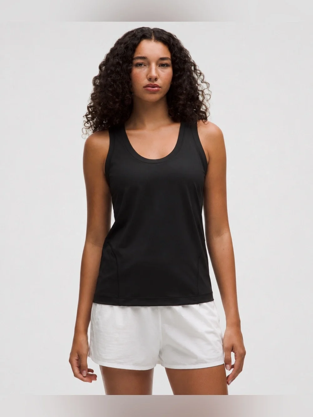 Lululemon Womens Scoop Neck Sleeveless Shirt Black Tank Top Size 12 806
